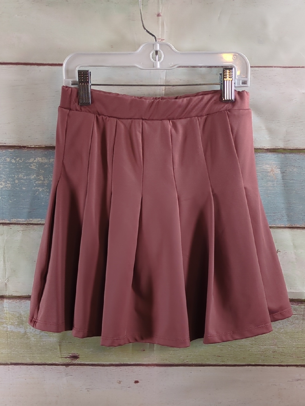 Women’s Pleated Skater Skirt in Dusty Rose